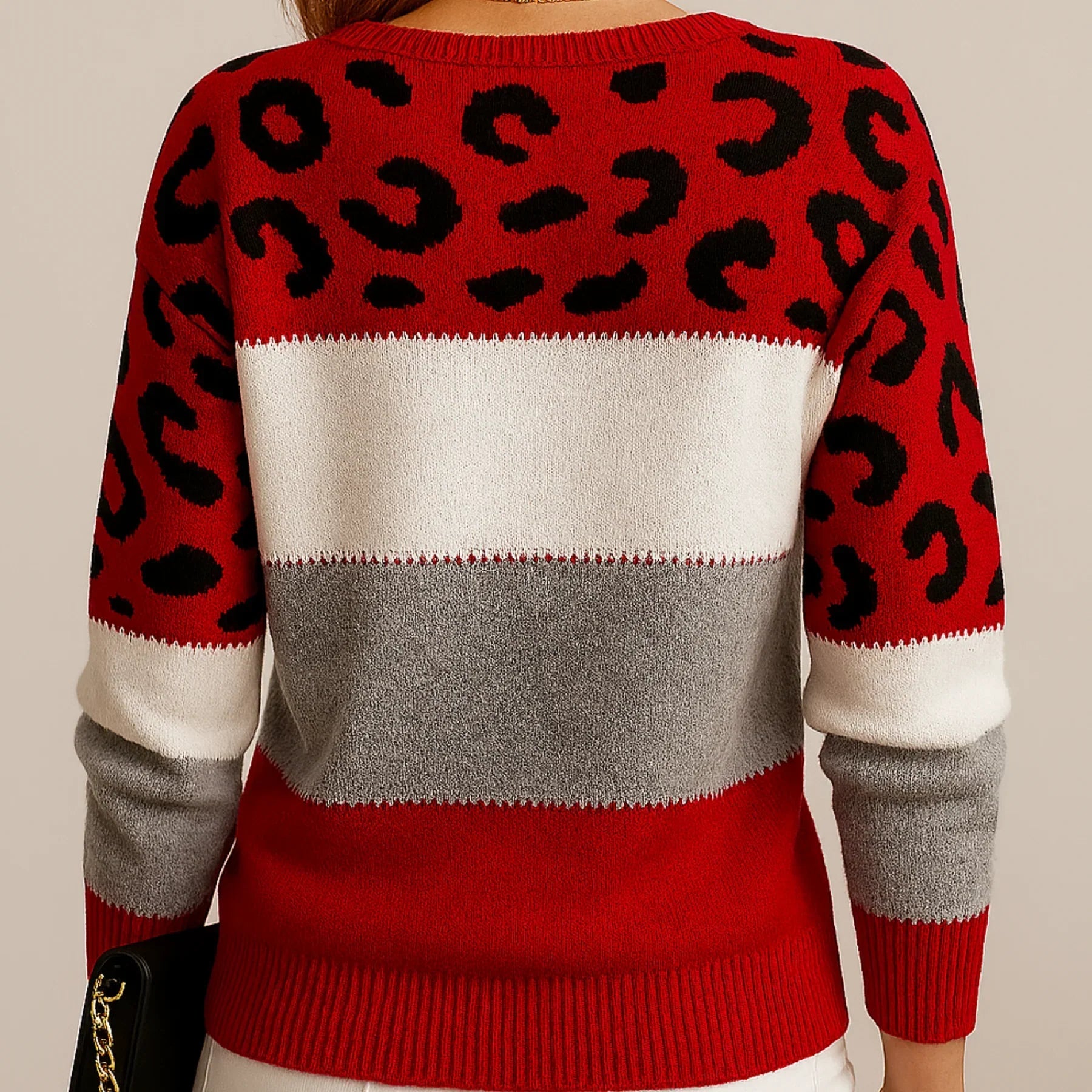 PASCALINE – Leopard Print Casual Sweater