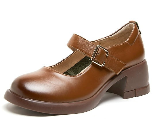 Zelayda™| Agnes Leather Mary Janes