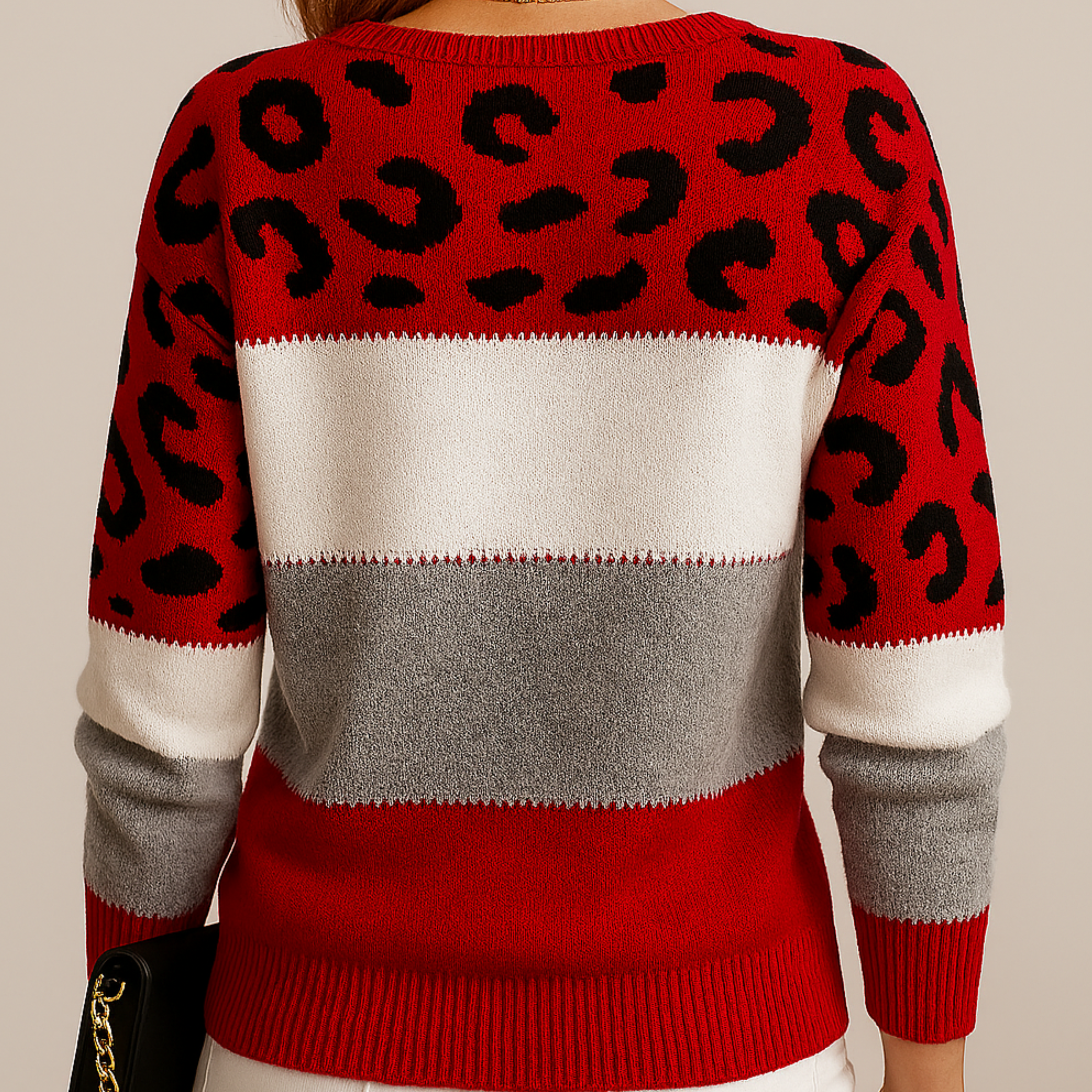 PASCALINE – Leopard Print Casual Sweater