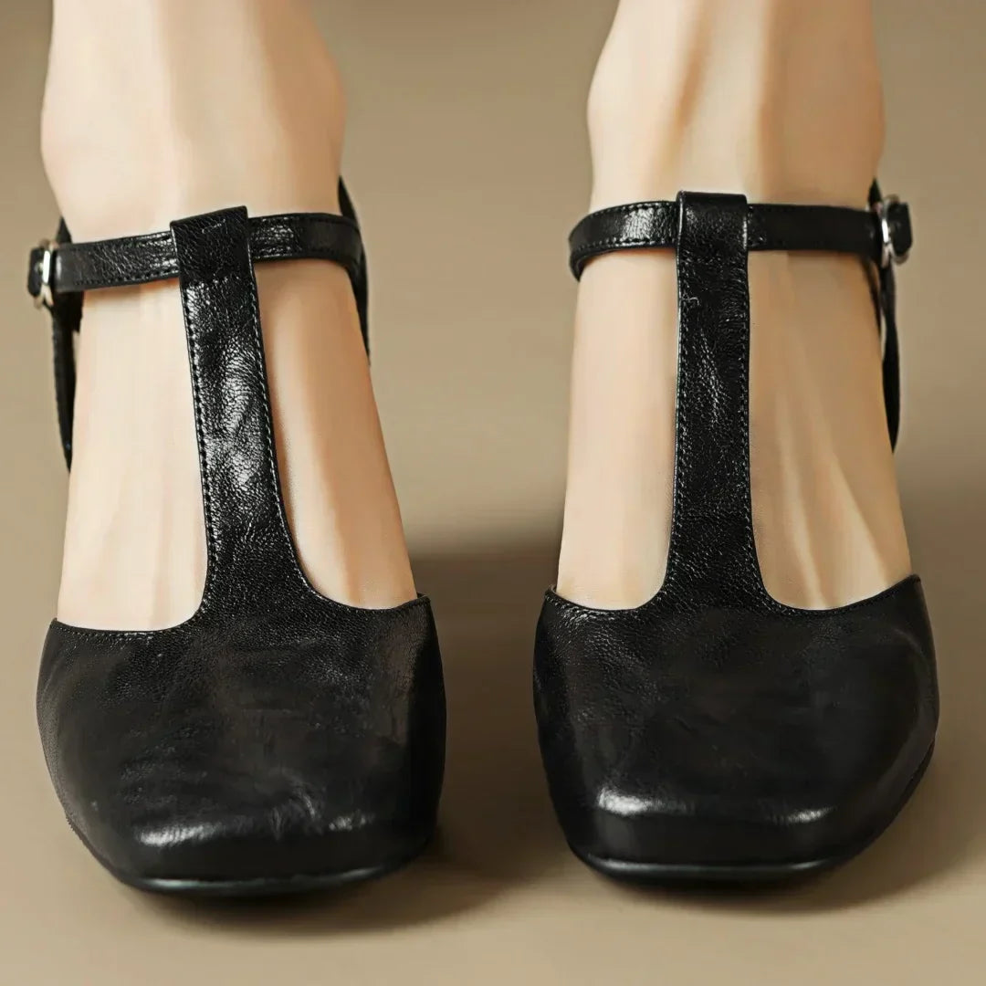 Zelayda™| Beatrica Leather Mary Janes