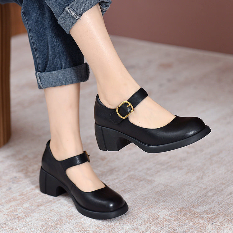 Zelayda™| Agnes Leather Mary Janes