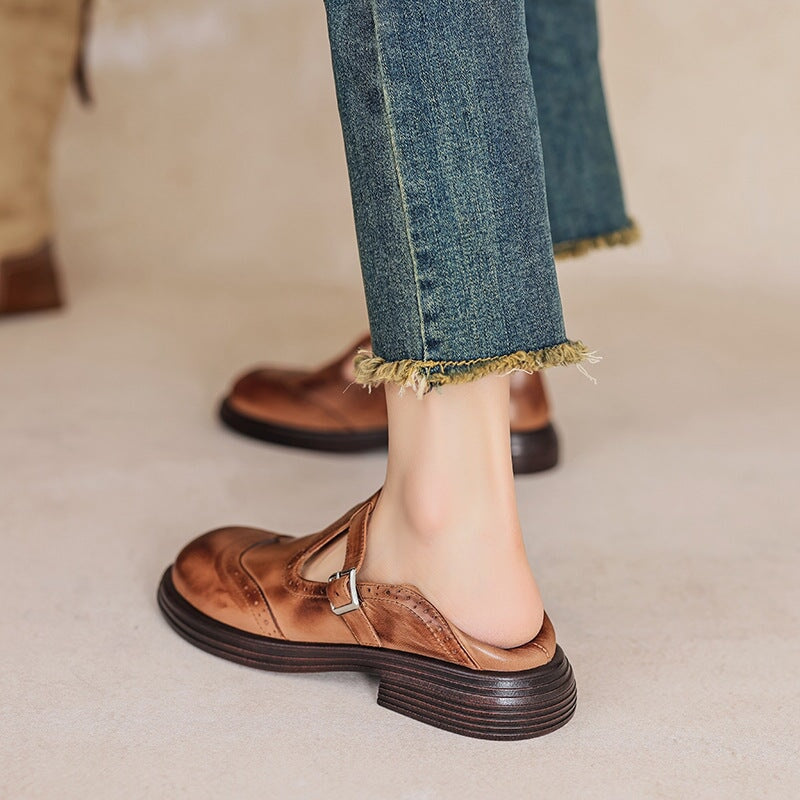 Zelayda™| Risla Leather Mary Janes