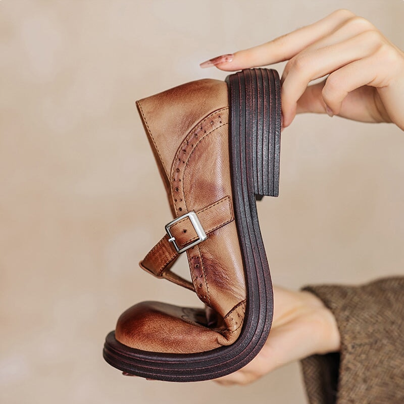 Zelayda™| Risla Leather Mary Janes