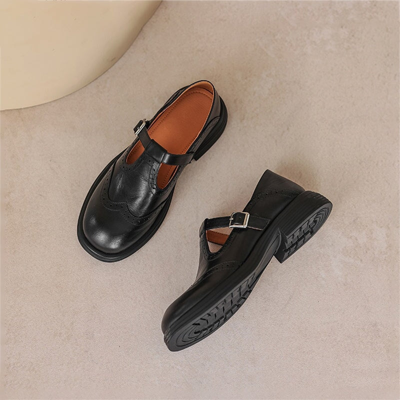 Zelayda™| Risla Leather Mary Janes
