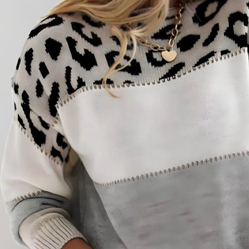 PASCALINE – Leopard Print Casual Sweater