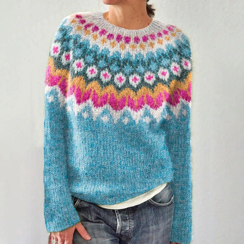 Sweater with Geometric Pattern, Colored