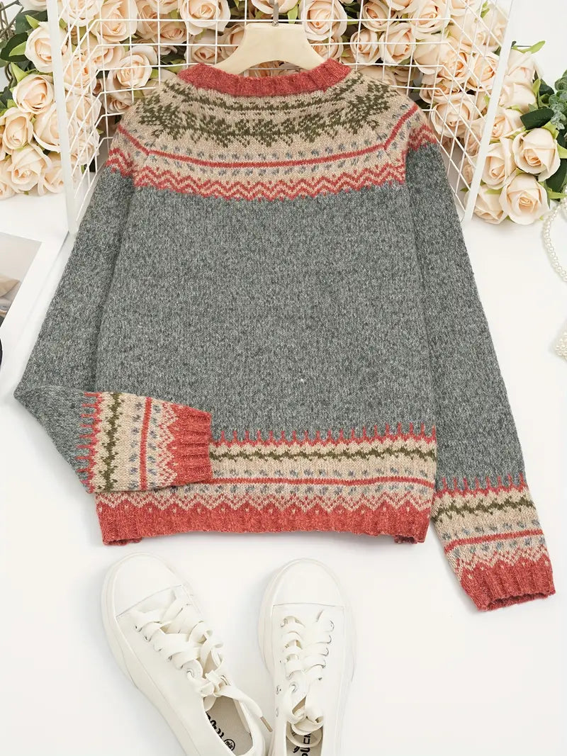 Wool Sweater with Lopapeysa Style