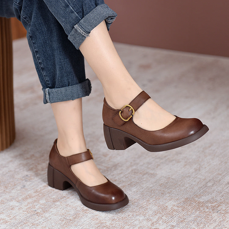 Zelayda™| Agnes Leather Mary Janes