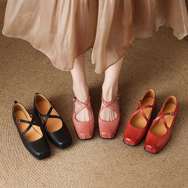 Zelayda™| Edith Leather Mary Janes