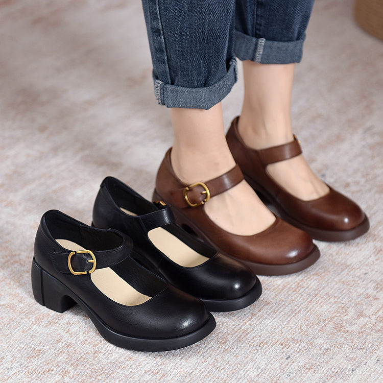 Zelayda™| Agnes Leather Mary Janes