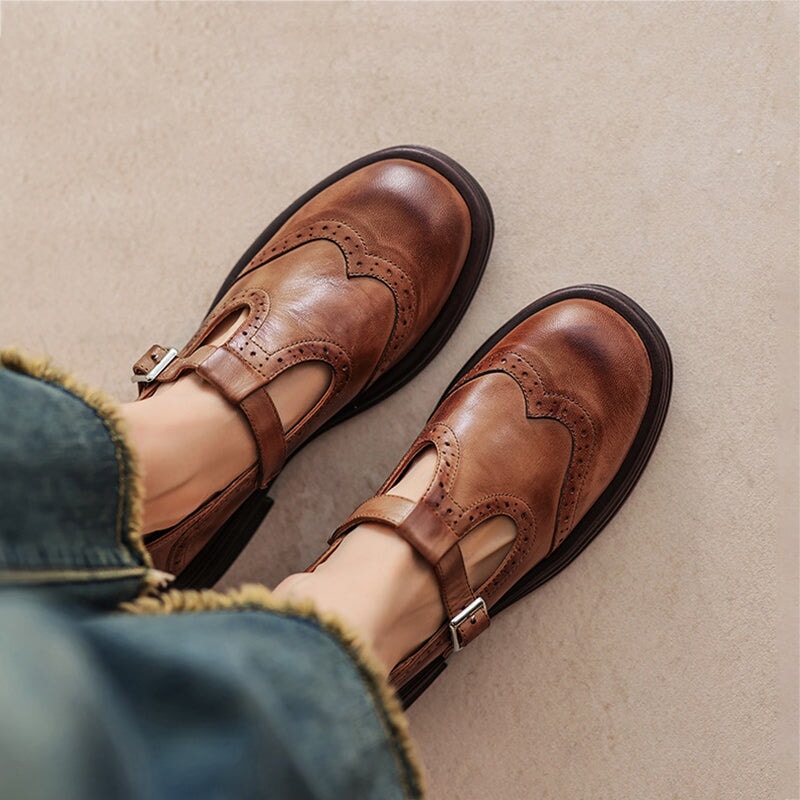 Zelayda™| Risla Leather Mary Janes