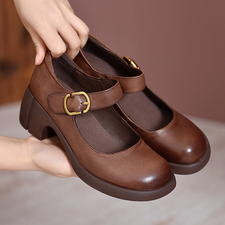 Zelayda™| Agnes Leather Mary Janes