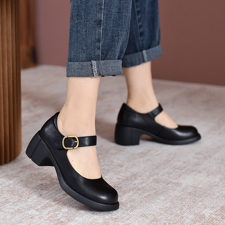 Zelayda™| Agnes Leather Mary Janes