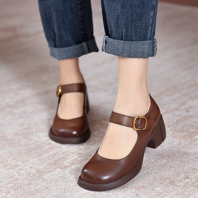 Zelayda™| Agnes Leather Mary Janes