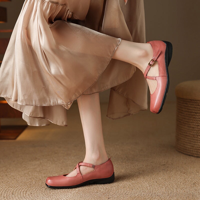 Zelayda™| Edith Leather Mary Janes