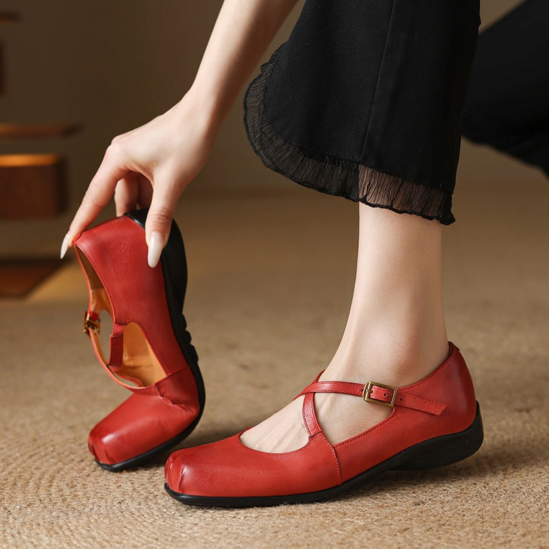 Zelayda™| Edith Leather Mary Janes