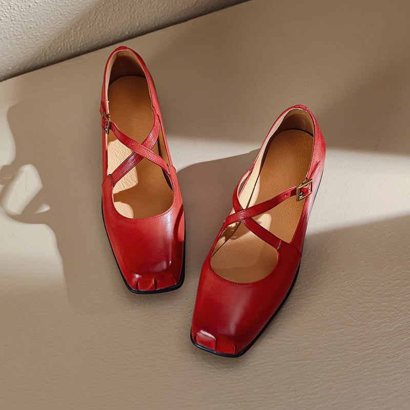 Zelayda™| Edith Leather Mary Janes