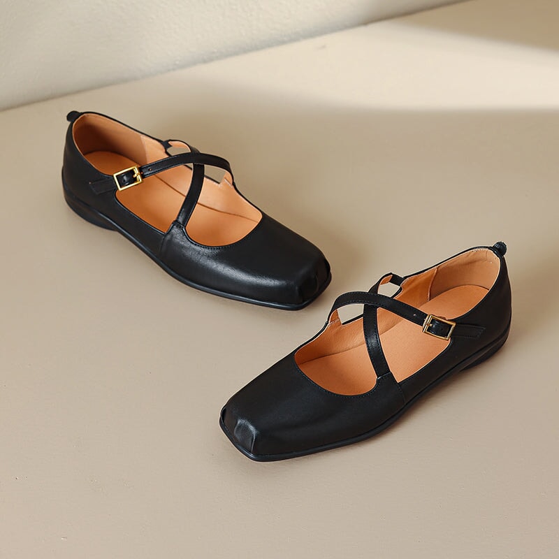 Zelayda™| Edith Leather Mary Janes