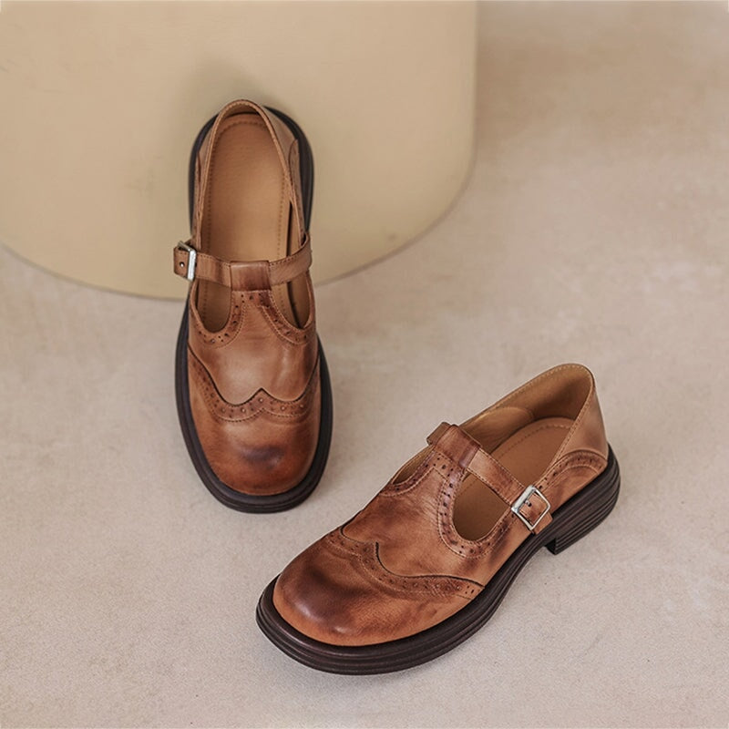 Zelayda™| Risla Leather Mary Janes