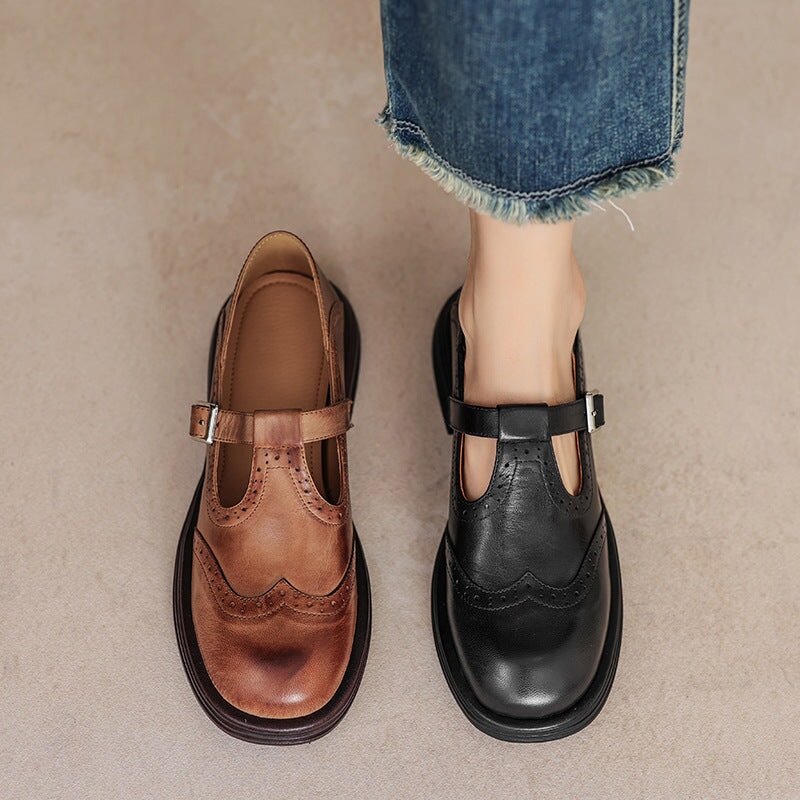 Zelayda™| Risla Leather Mary Janes